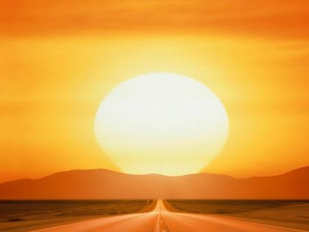 le soleil couchant
